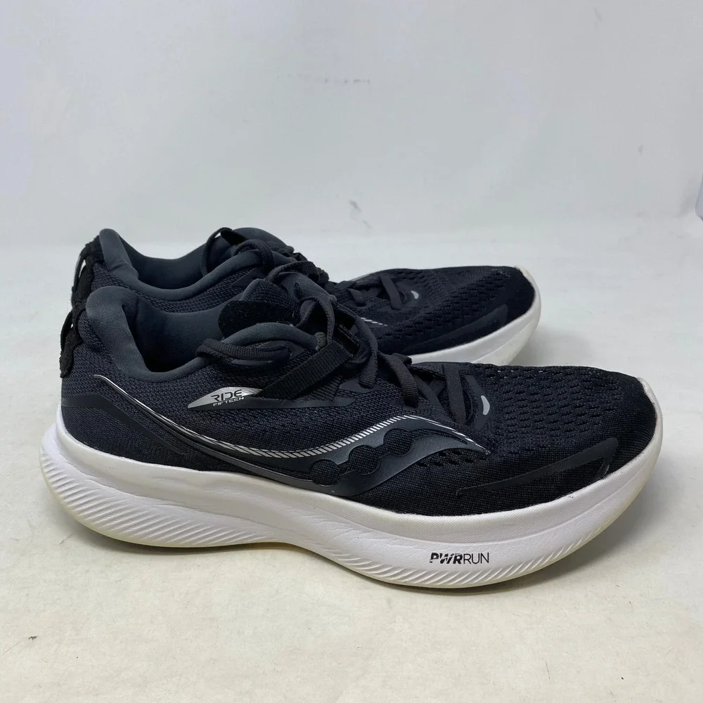 Saucony Ride 15 Womens Running Shoes Black White S10729-05 Size 8.5